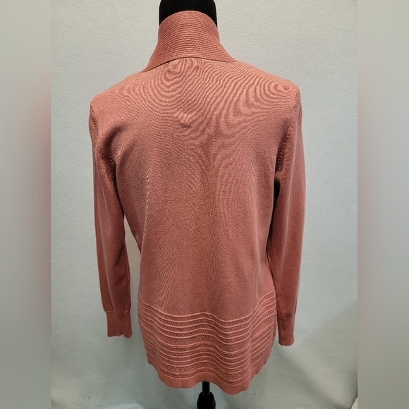 LETY & ME GABBY POINTELLE Women's Size Small Long Sleeve Open Front Cardigan - Picture 2 of 12